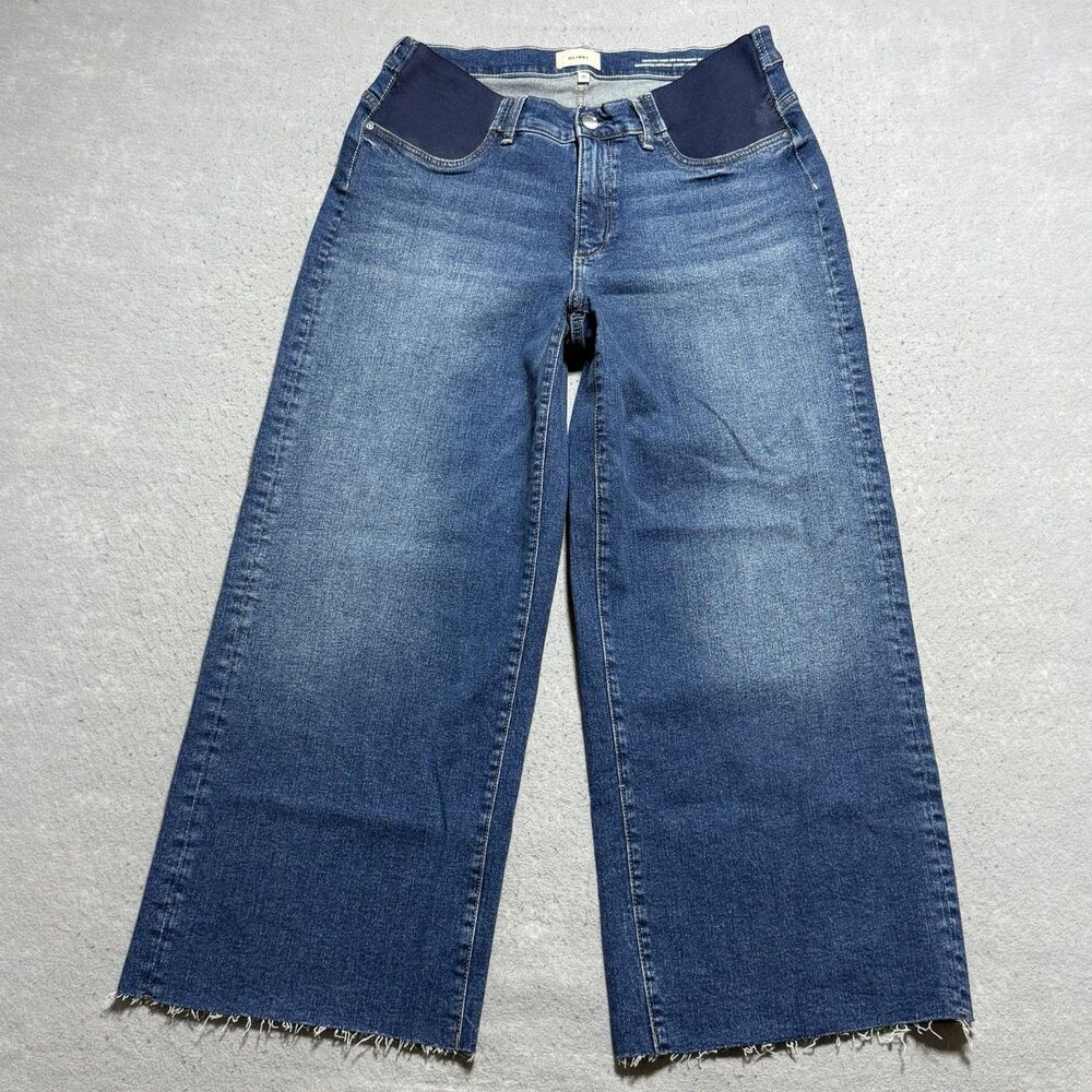 DL1961 Hepburn Wide Leg Maternity Jeans Women's Size 32 Ankle East Lake Wash
